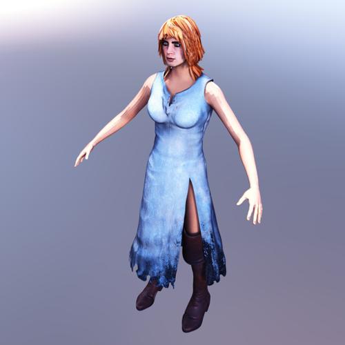 Woman in Blue Dress preview image